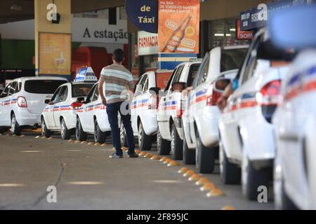 salvador, bahia / barazil - january 12, 2016: Taxi queue is seen at Salvador city bus station. *** Local Caption *** Stock Photo