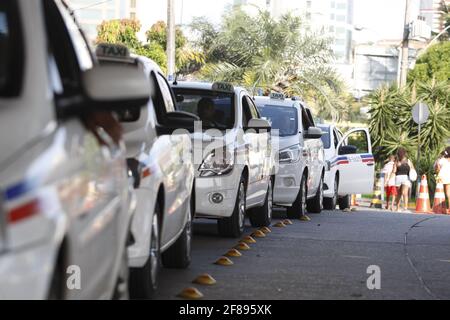 salvador, bahia / barazil - january 12, 2016: Taxi queue is seen at Salvador city bus station. *** Local Caption *** Stock Photo