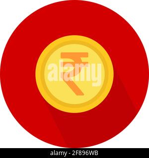 Indian rupee icon symbol isolated on white background. Vector money illustration . Stock Vector