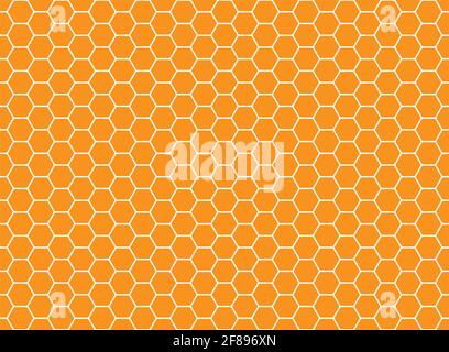 Honeycomb hexagonal seamless pattern. Grid design, vector background. Simple texture . Stock Vector
