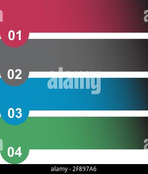 Colorful 4 step infographic diagram. Vector illustration on white background . Stock Vector