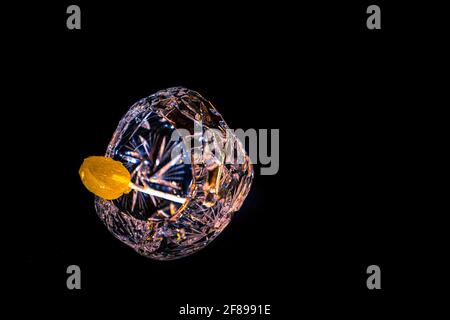 Crystal Candy Bowl on a black background Stock Photo