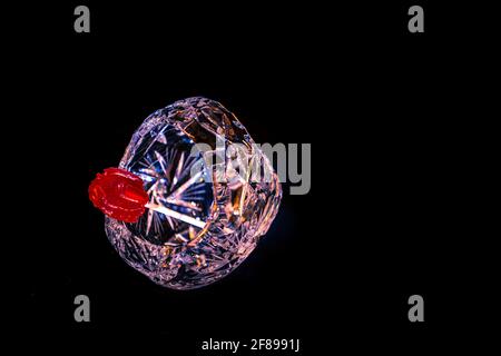 Crystal Candy Bowl on a black background Stock Photo