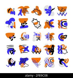 Geometric shapes collection. Unique hand drawn set Stock Vector