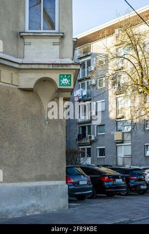 Invader invaded Ljubljana Stock Photo