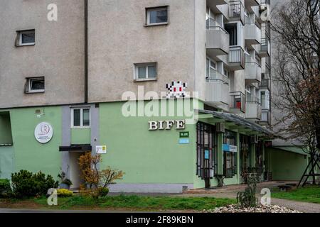 Invader invaded Ljubljana Stock Photo