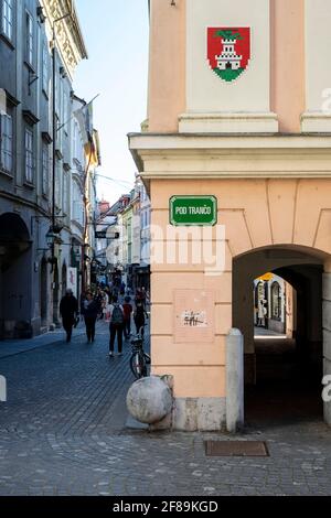 Invader invaded Ljubljana Stock Photo