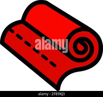 Fabric roll color icon. Simple style vector illustration with ability to change. Stock Vector