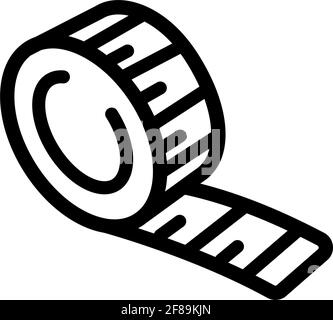 Measuring tape outline icon. Meter vector illustration on white background. Stock Vector