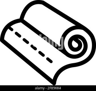 Outline icon rolled fabric. Simple vector illustration with ability to change. Stock Vector