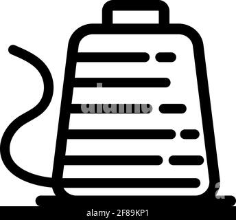 Spool of thread icon in outline style. Sewing icon. Vector icon. Vector illustration isolated on white background. Stock Vector