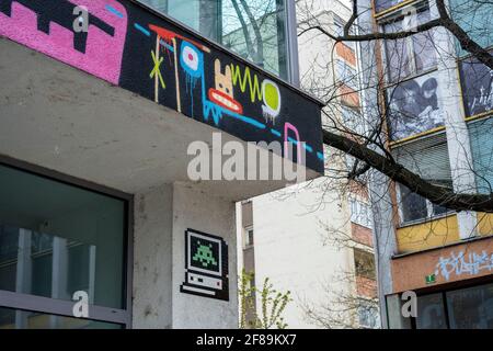 Invader invaded Ljubljana Stock Photo