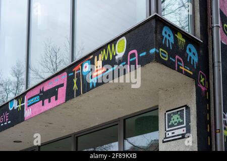 Invader invaded Ljubljana Stock Photo