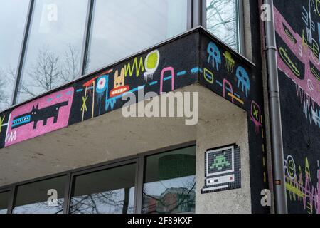 Invader invaded Ljubljana Stock Photo