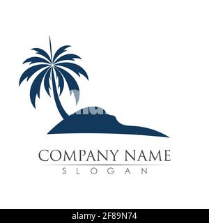Palm tree  logo template vector illustration design Stock Vector