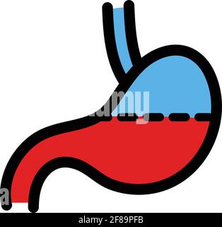 Stomach vector icon. Color symbol and sign vector illustration in simple style. Stock Vector