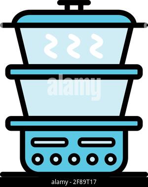 Steamer simple color icon. Vector steamer icons on white background Stock Vector