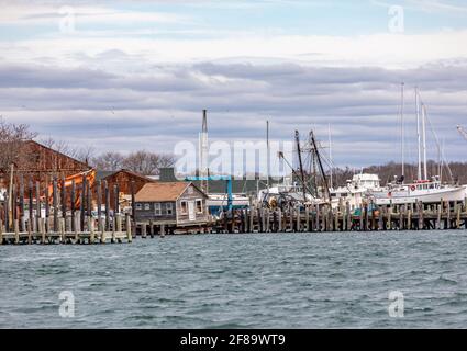 Greenport, New York waterfront landscape Stock Photo