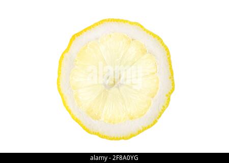 Lemon slice isolated on white background. With clipping path. Stock Photo