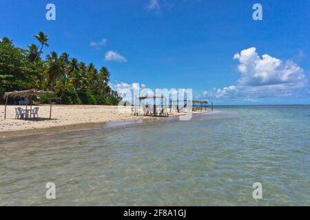 Morro de Sao Paulo, Boipeba Tropical beach view, Bahia, Brazil, South America Stock Photo