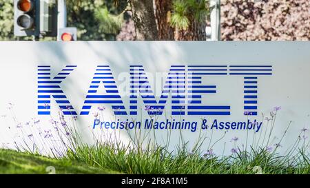 Sep 24, 2020 Milpitas / CA / USA - KAMET logo at the Silicon Valley headquarters; KAMET provides precision machining, engineering, assembly and supply Stock Photo