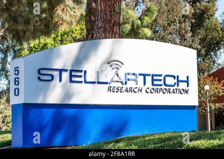 Sep 24, 2020 Milpitas / CA / USA - Stellartech logo at their headquarters in Silicon Valley; Stellartech Research Corporation develops electronic devi Stock Photo