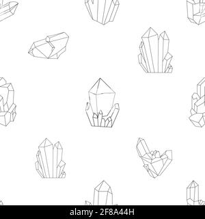 Crystals Two tone vector illustration in outlines Stock Vector