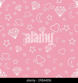 Cute seamless pattern with magic symbols Stock Vector