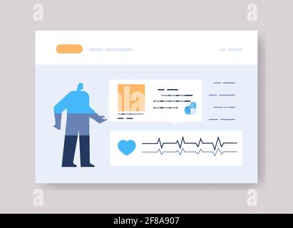 infographic template for medical presentation medicine healthcare concept online web page interface Stock Vector