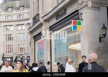 Microsoft store reopens on oxford street London Stock Photo