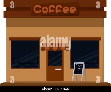 Isolated coffee shop building. Building icon - Vector Stock Vector