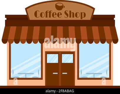 Isolated coffee shop building. Building icon - Vector Stock Vector