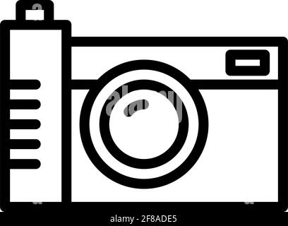 outline camera icon vector illustration, photography vector icon, sign design template idea Stock Vector