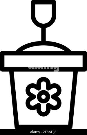 Sand castle outline icon vector illustration, summer season logo design template inspiration Stock Vector