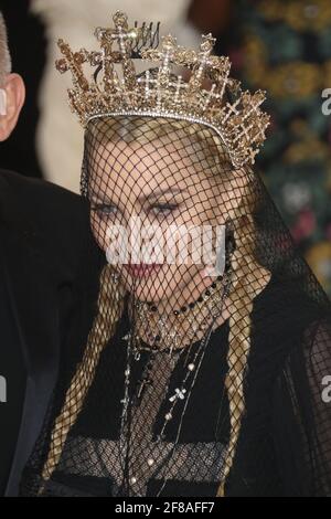 Madonna arrives to the 2018 Met Costume Gala Heavenly Bodies, held at the Metropolitan Museum of Art in New York City, Monday, May 7, 2018. Photo by Jennifer Graylock-Graylock.com 917-519-7666 Stock Photo