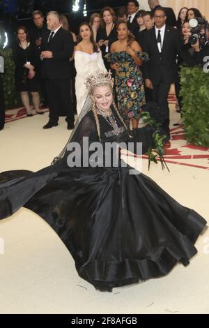 Madonna arrives to the 2018 Met Costume Gala Heavenly Bodies, held at the Metropolitan Museum of Art in New York City, Monday, May 7, 2018. Photo by Jennifer Graylock-Graylock.com 917-519-7666 Stock Photo