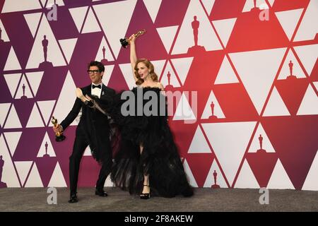 Winner Live Action Short Film Skin  Guy Nativ, Jaime Ray Newman in the Press Room during the 91st Annual Academy Awards, Oscars, held at the Dolby Theater in Hollywood, California, Sunday, February 24, 2019  Photo by Jennifer Graylock-Graylock.com 917-519-7666 Stock Photo