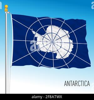 Antarctica continental flag, vector illustration Stock Vector