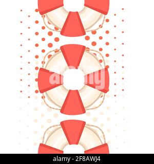 Seamless pattern of red swimming circle vector illustration on white background Stock Vector