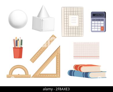 Seamless pattern Math science courses online education concept or school lesson vector illustration on white background Stock Vector