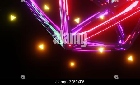Abstract futuristic sci-fi neon and digital light background Stock Photo