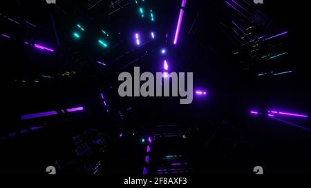 Abstract futuristic sci-fi neon and digital light background Stock Photo