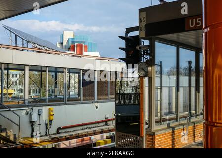 Munich, Neuperlach-Süd, Bavaria, Germany, March 7, 2021: : Siemens location Munich Perlach (called Legoland). View from the subway station 'Neuperlach Stock Photo