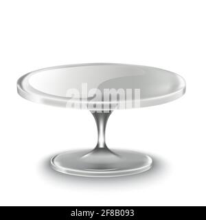 3d realistic vector cake stand in transparent glass isolated on transparent background. Stock Vector