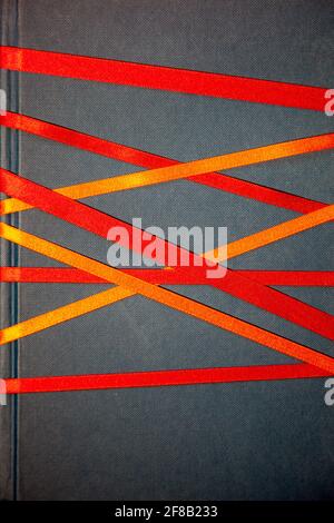 Book Bound with Ribbon Stock Photo