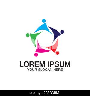 Star people logo design. Star community vector logo. star community human vector logo. Stock Vector
