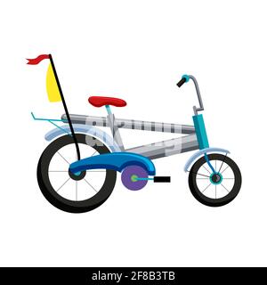 A bicycle with pedals on two wheels cartoon style  Stock Vector