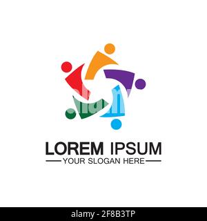 Star people logo design. Star community vector logo. star community human vector logo. Stock Vector