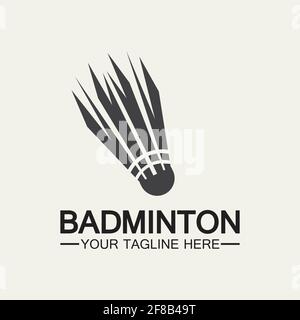 Badminton Logo vector icon illustration design template.Badminton Shuttlecock icon logo.Badminton sport logo template vector. Sport club logo concept Stock Vector