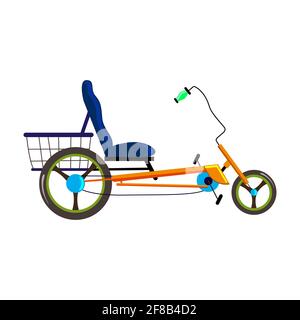 Bicycle icon in flat style design. retro bike Stock Vector